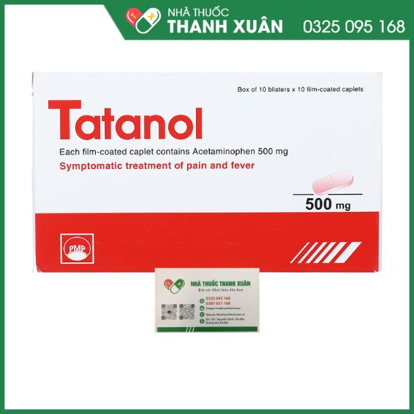 Tatanol 500 giảm đau, hạ sốt (10 vỉ x 10 viên)